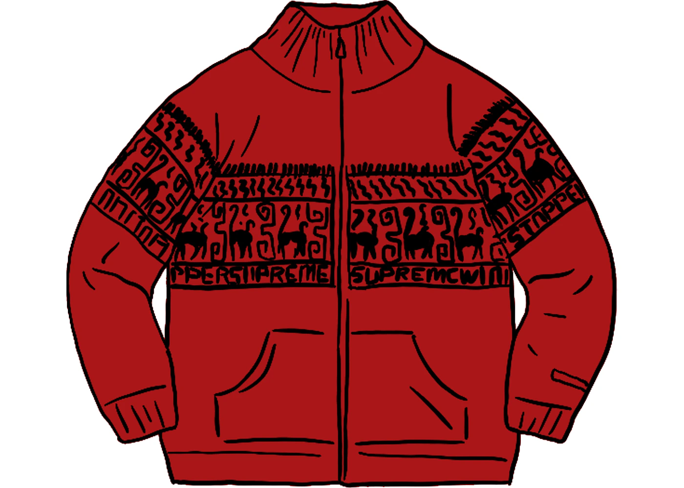 Supreme Chullo Windstopper Zip Up Sweater Red メンズ - FW20 - JP Supreme Chullo Windstopper Zip Up Sweater Red メンズ - FW20 - JP