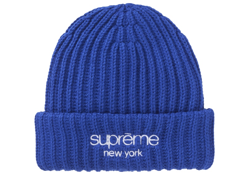 Supreme Chunky Rib Classic Logo Beanie Royal - US