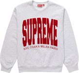 Louis Vuitton x Supreme LV x Supreme Men's XL Red Monogram Arc Logo Crewneck Sweater 1210lv24