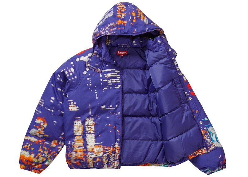 Supreme City Lights Puffy Jacket Purple Men's - SS20 - US