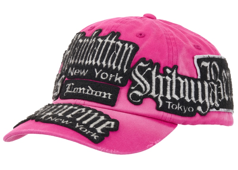 Supreme シュプリーム City Patches 6-Panel Cap Supreme City Patches 6-Panel Hat Pink - SS26 - JP