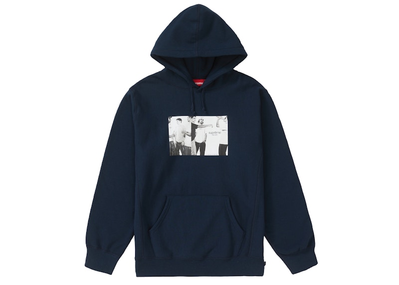 Supreme Classic Ad Hooded Sweatshirt Navy