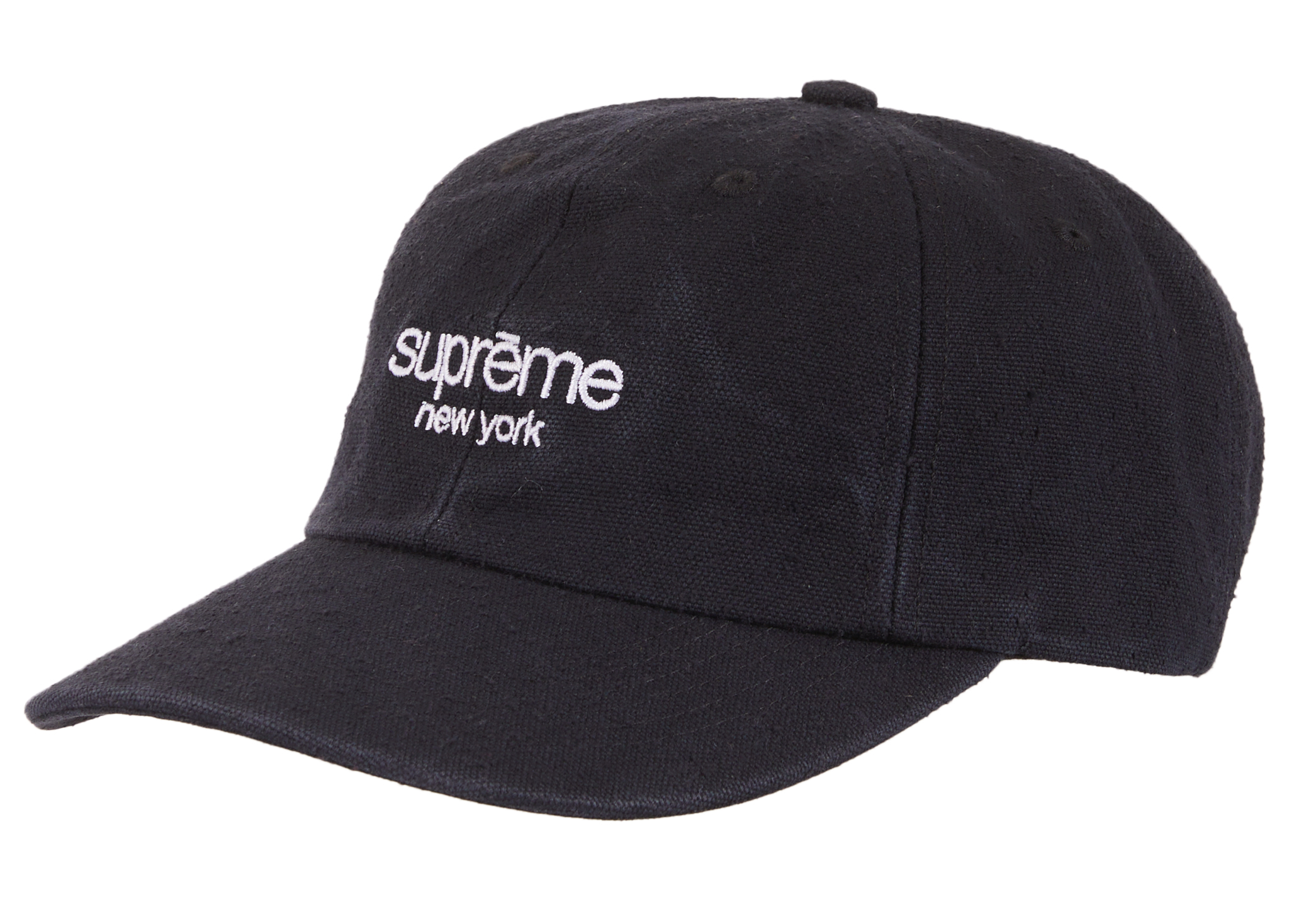 帽子supreme classic logo 6 panel black cap