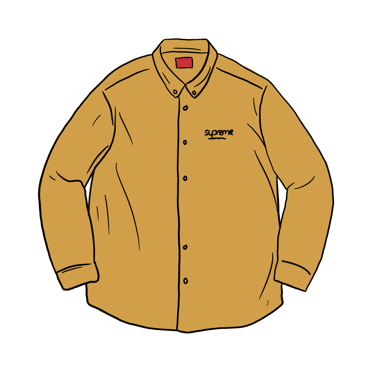 Supreme Classic Logo Denim Shirt Gold