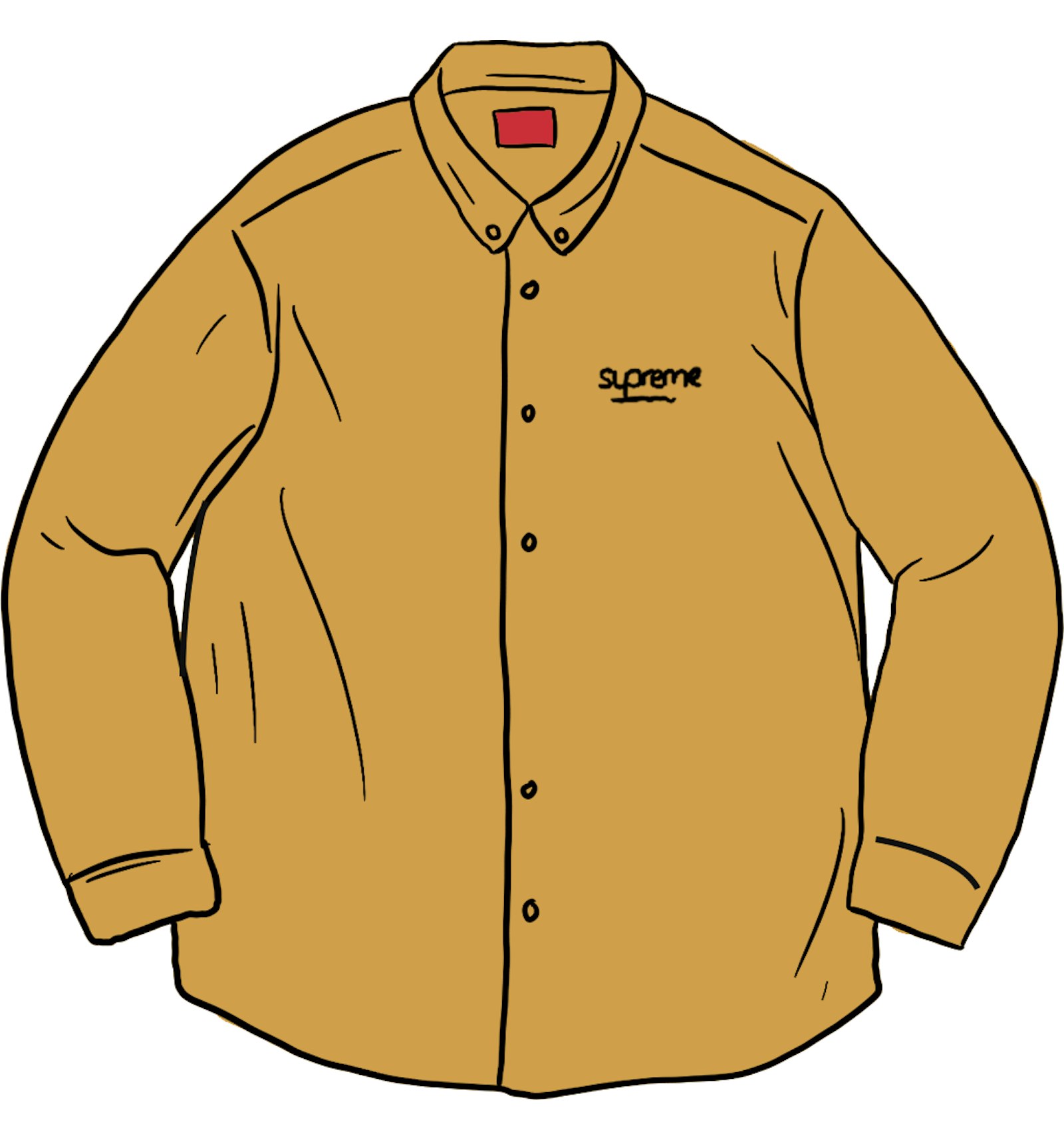 Supreme Classic Logo Denim Shirt Gold