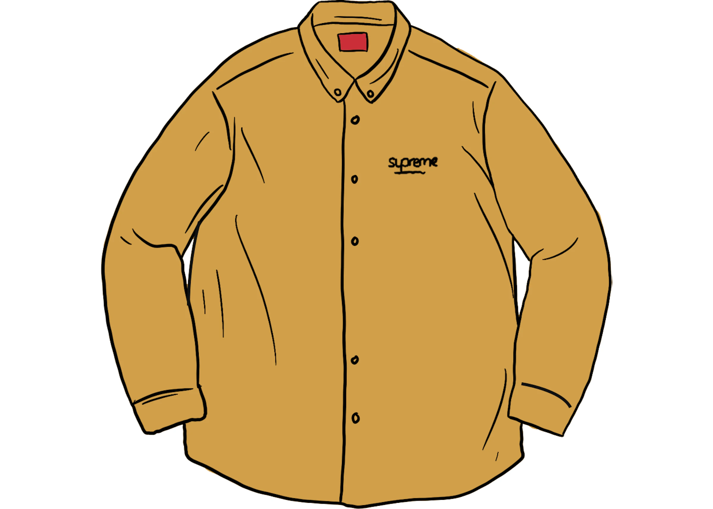 Supreme Classic Logo Denim Shirt Gold