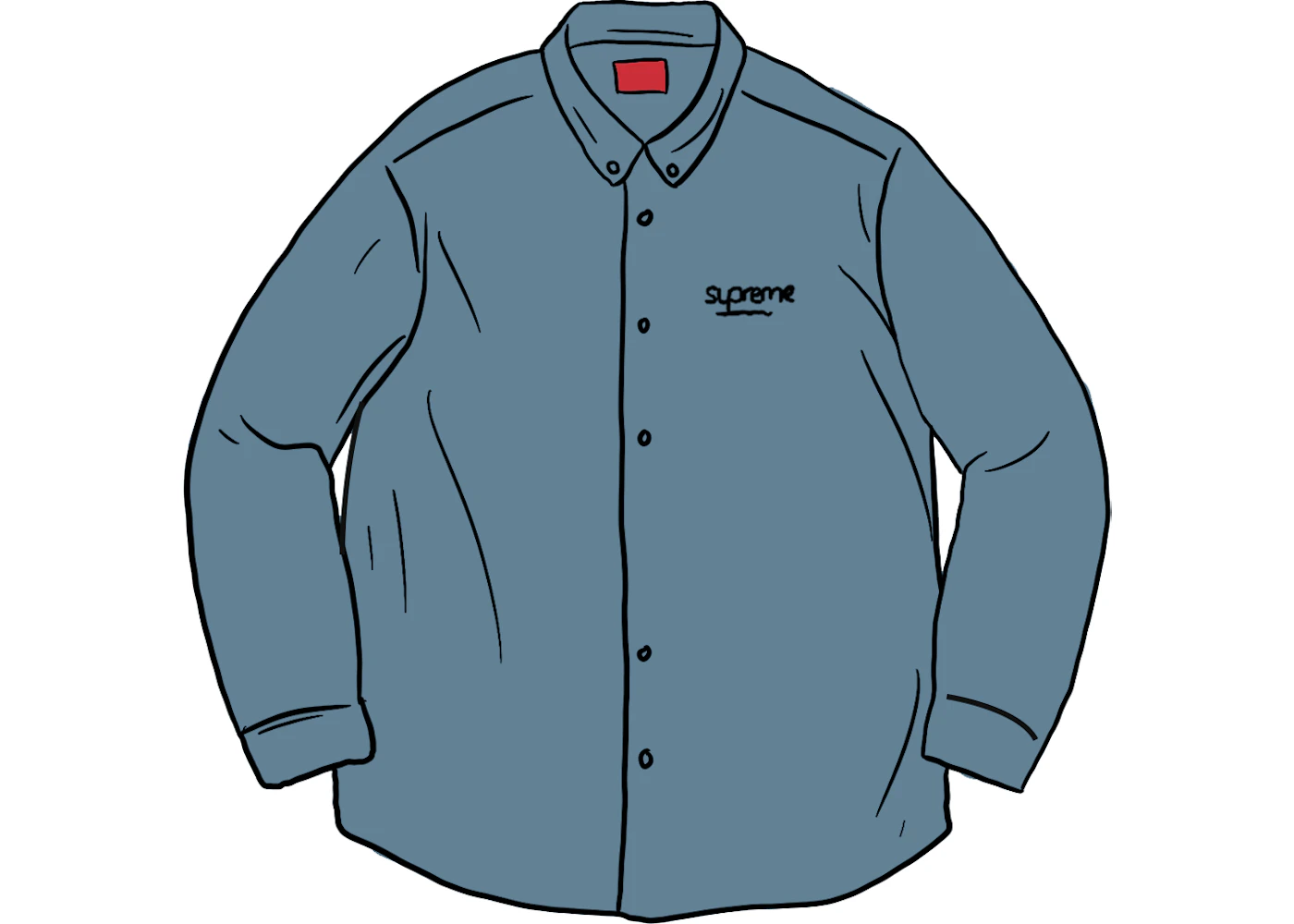 Supreme Classic Logo Denim Shirt Light Blue