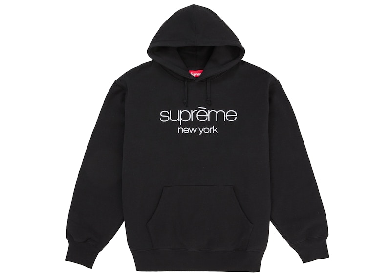 [美品]Supremeクラシックロゴパーカー Classic Logo Supreme Classic Logo New York Shop Hooded Sweatshirt Black Men's - US