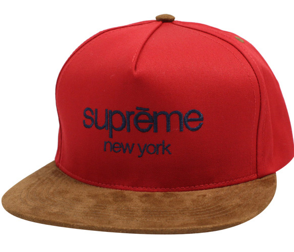 Supreme Classic Logo Suede Cap Red - FW15 - US