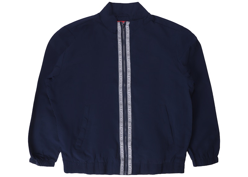 Supreme Classic Logo Taping Track Jacket Navy Men's - SS18 - GB