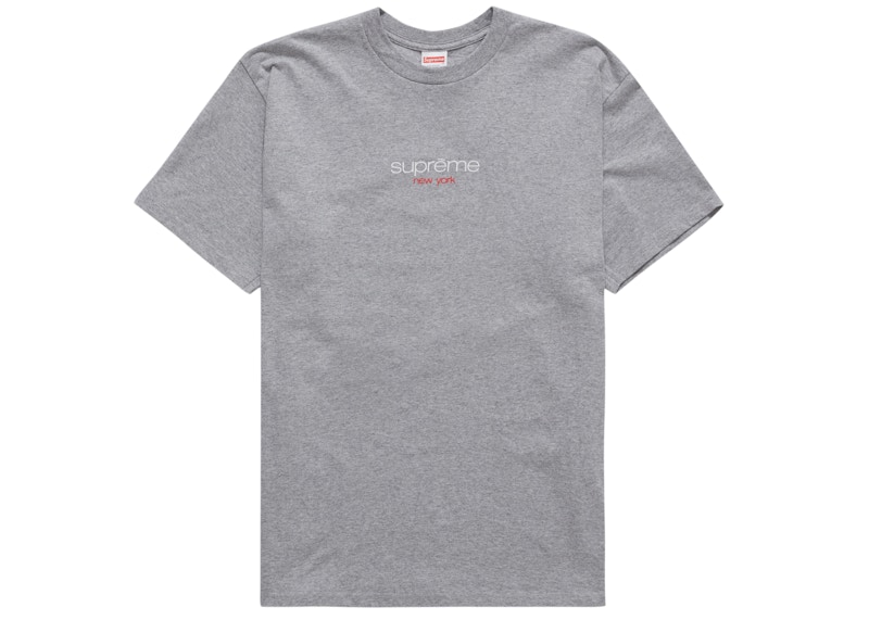 Supreme Classic Logo Tee Heather Grey Men's - SS22 - GB