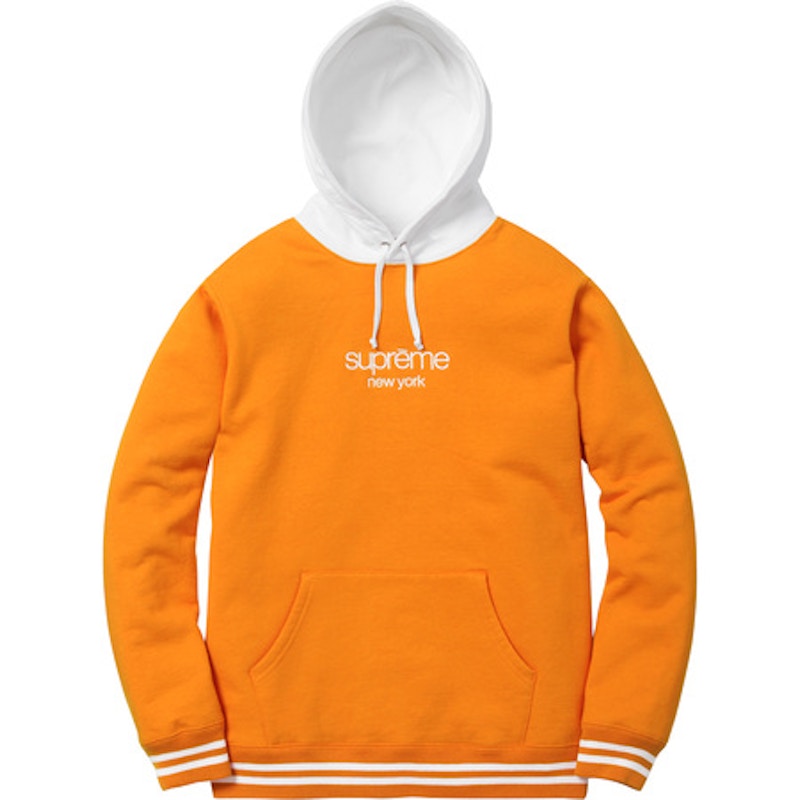 Supreme Classic Logo Two Tone Hoodie Orange Men's - FW15 - US