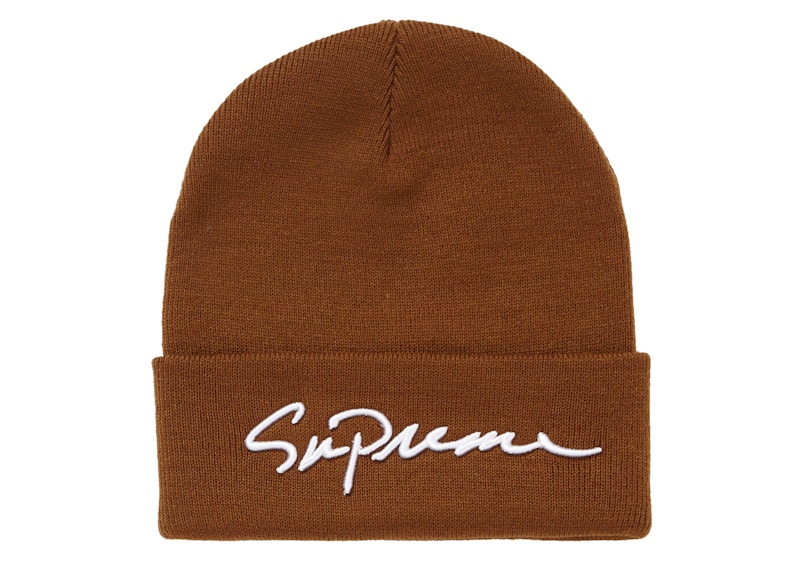 Supreme Classic Script Beanie Brown - FW18 - JP