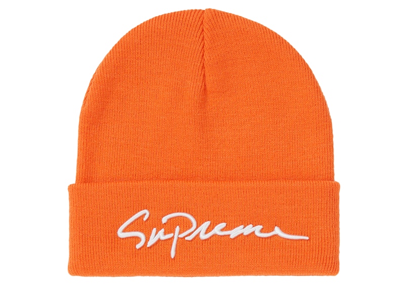 Supreme Classic Script Beanie Orange