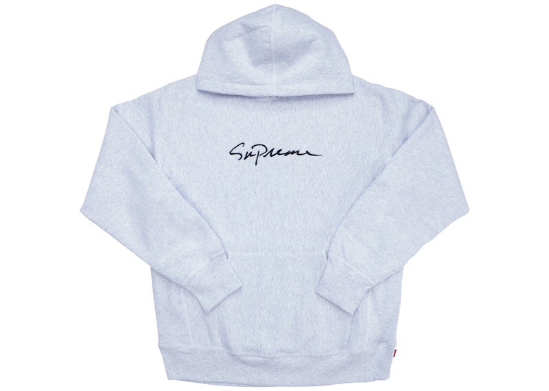 Supreme Classic Script Hooded Sweatshirt Ash Grey メンズ - FW18 ...