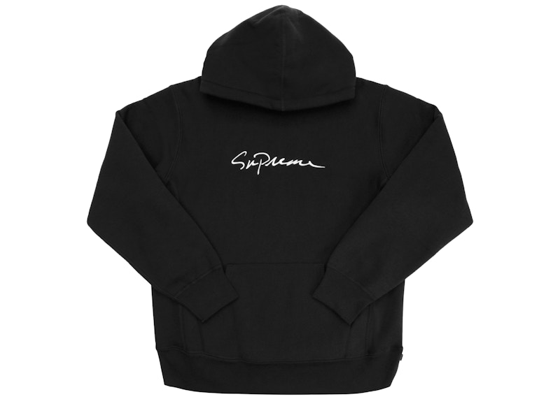 Supreme Classic Script Hooded Sweatshirt Black メンズ - FW18 - JP