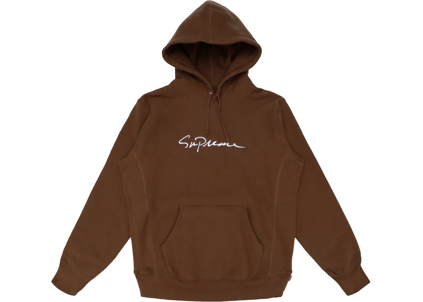 Supreme Classic Script Hooded Sweatshirt Brown Men's FW18 US
