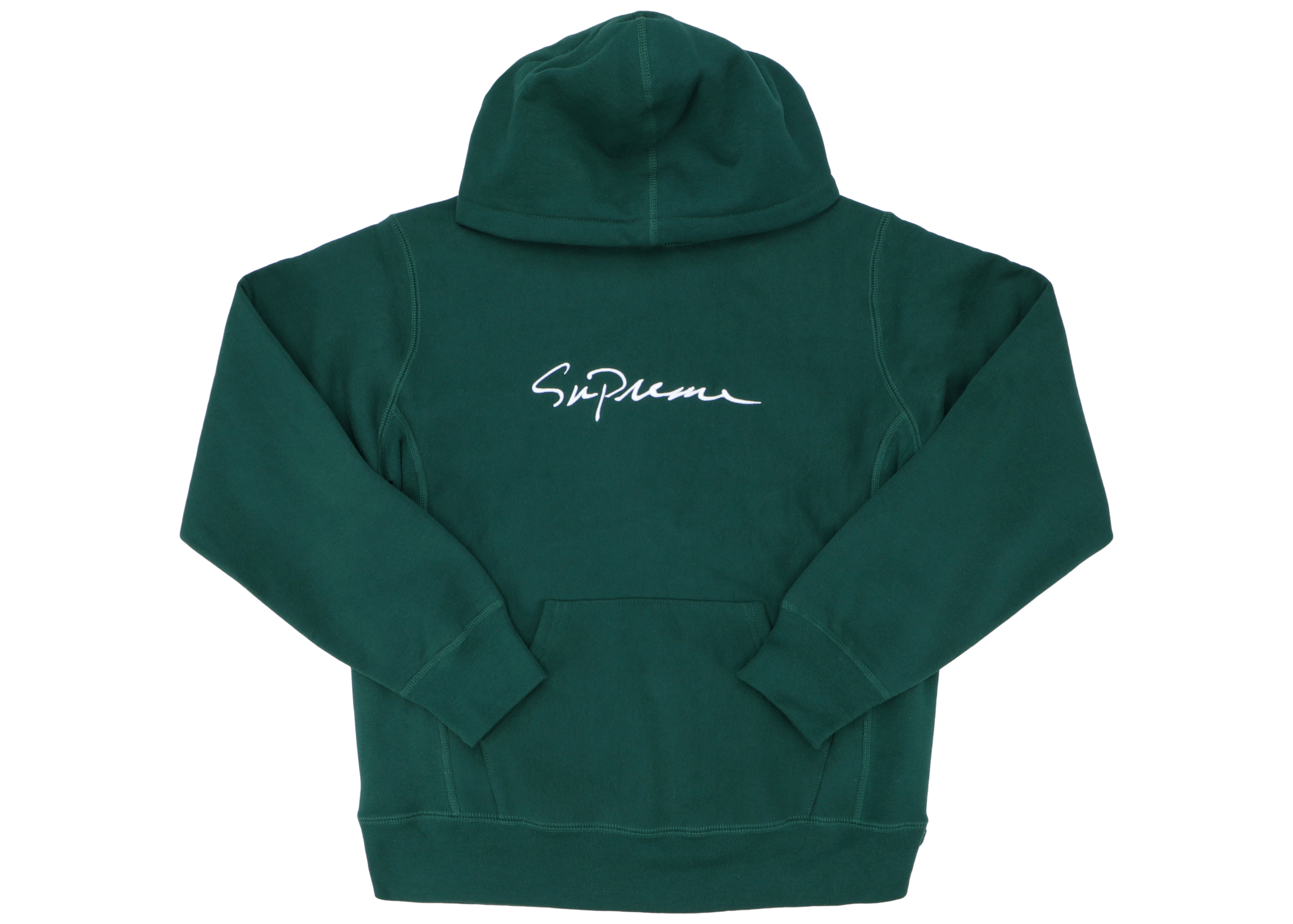 Supreme Classic Script Hooded Sweatshirt Dark Green メンズ - FW18 - JP
