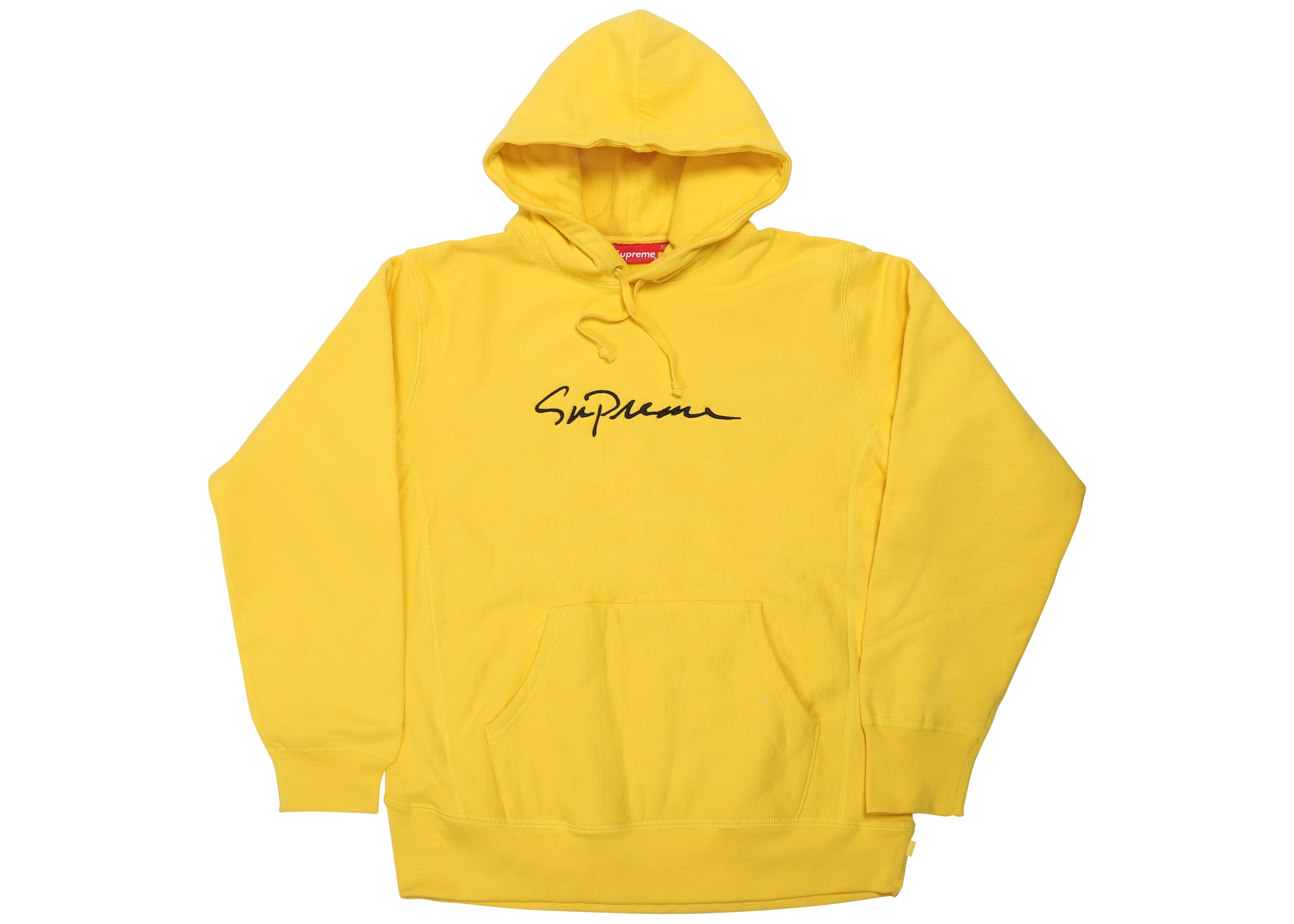 Supreme Classic Script Hooded Sweatshirt Yellow - FW18 - US
