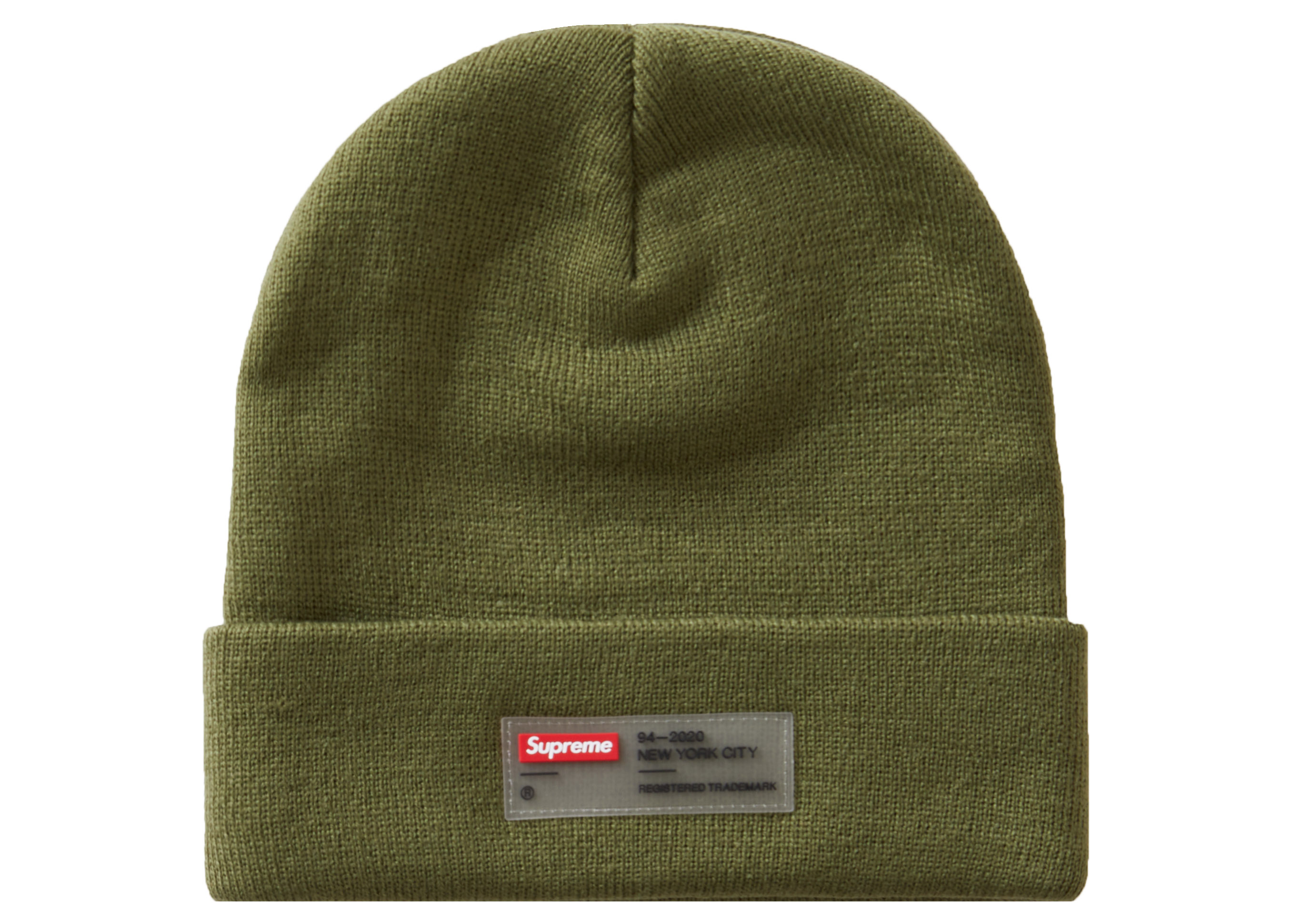 Supreme Clear Label Beanie Olive - FW20 - US