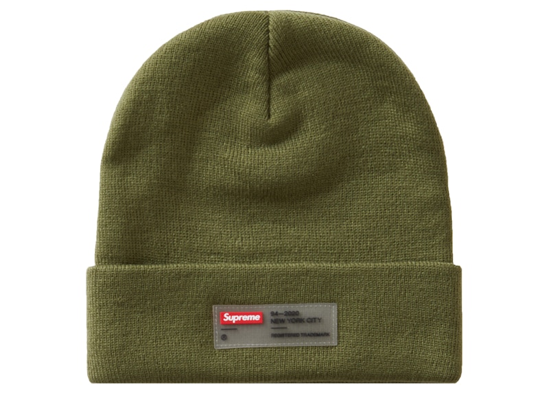 Supreme Clear Label Beanie Olive