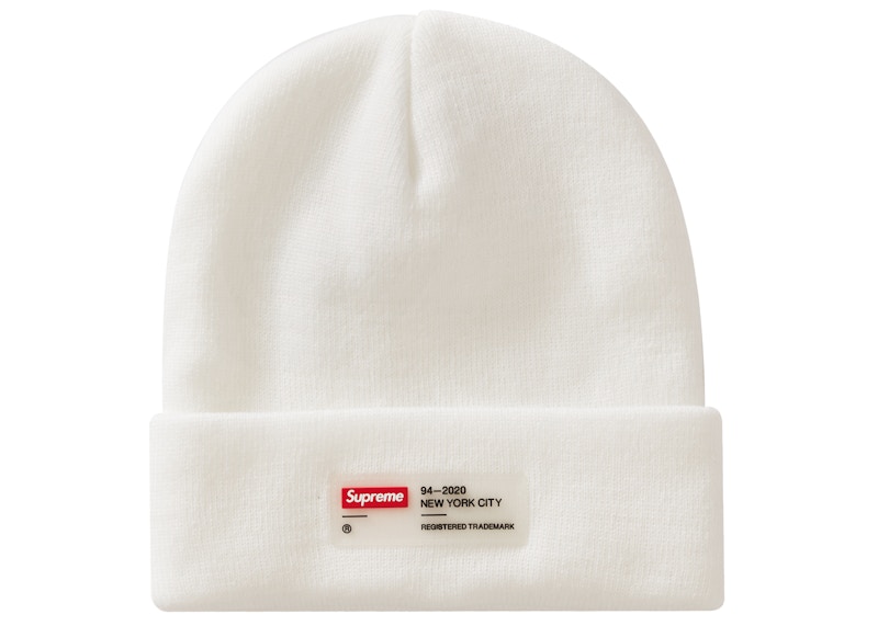 Supreme Clear Label Beanie White - FW20 - US