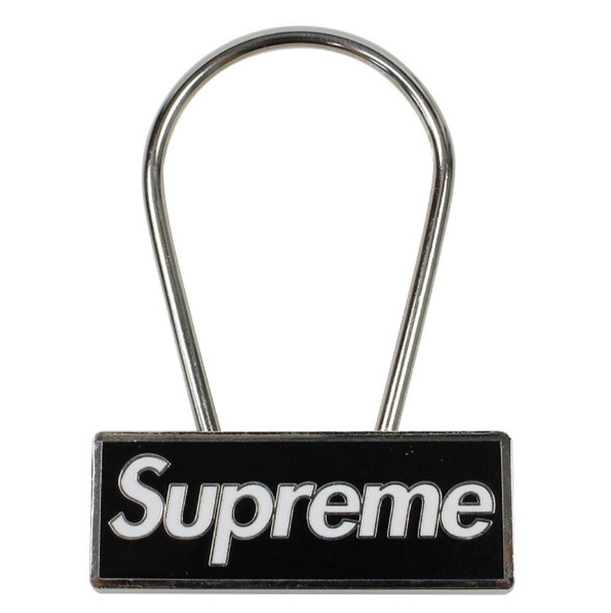 Supreme Guadalupe Leather Keychain Blue