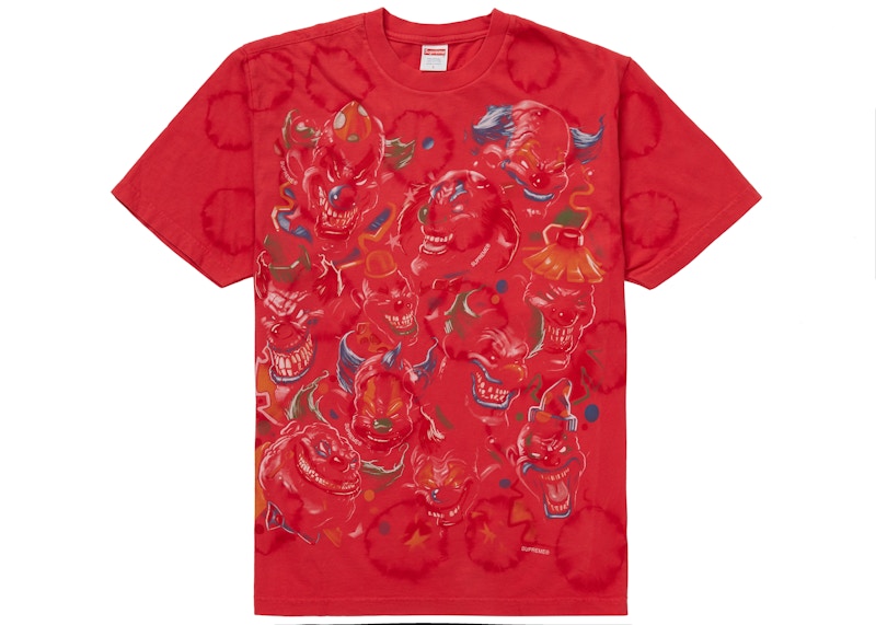 Supreme Clowns Tee Bleached Red Men's - FW19 - US