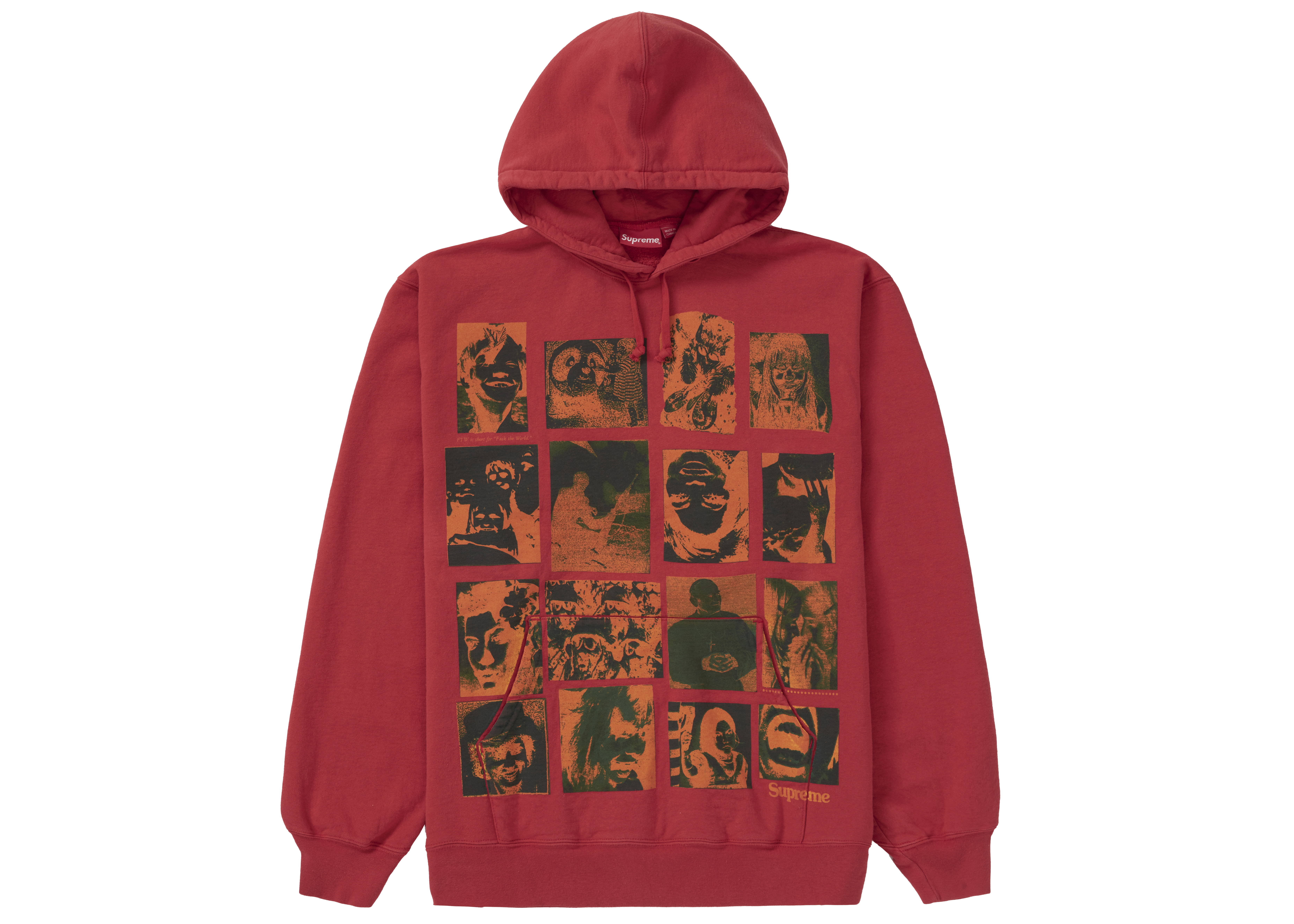 Supreme Collage Grid Hooded Sweatshirt Burnt Red メンズ - FW21 - JP