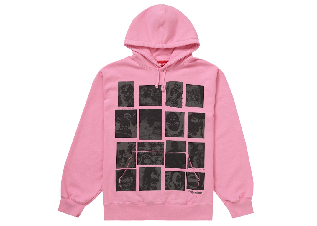 Pre-owned Supreme Collage Grid Hooded Sweatshirt Pink