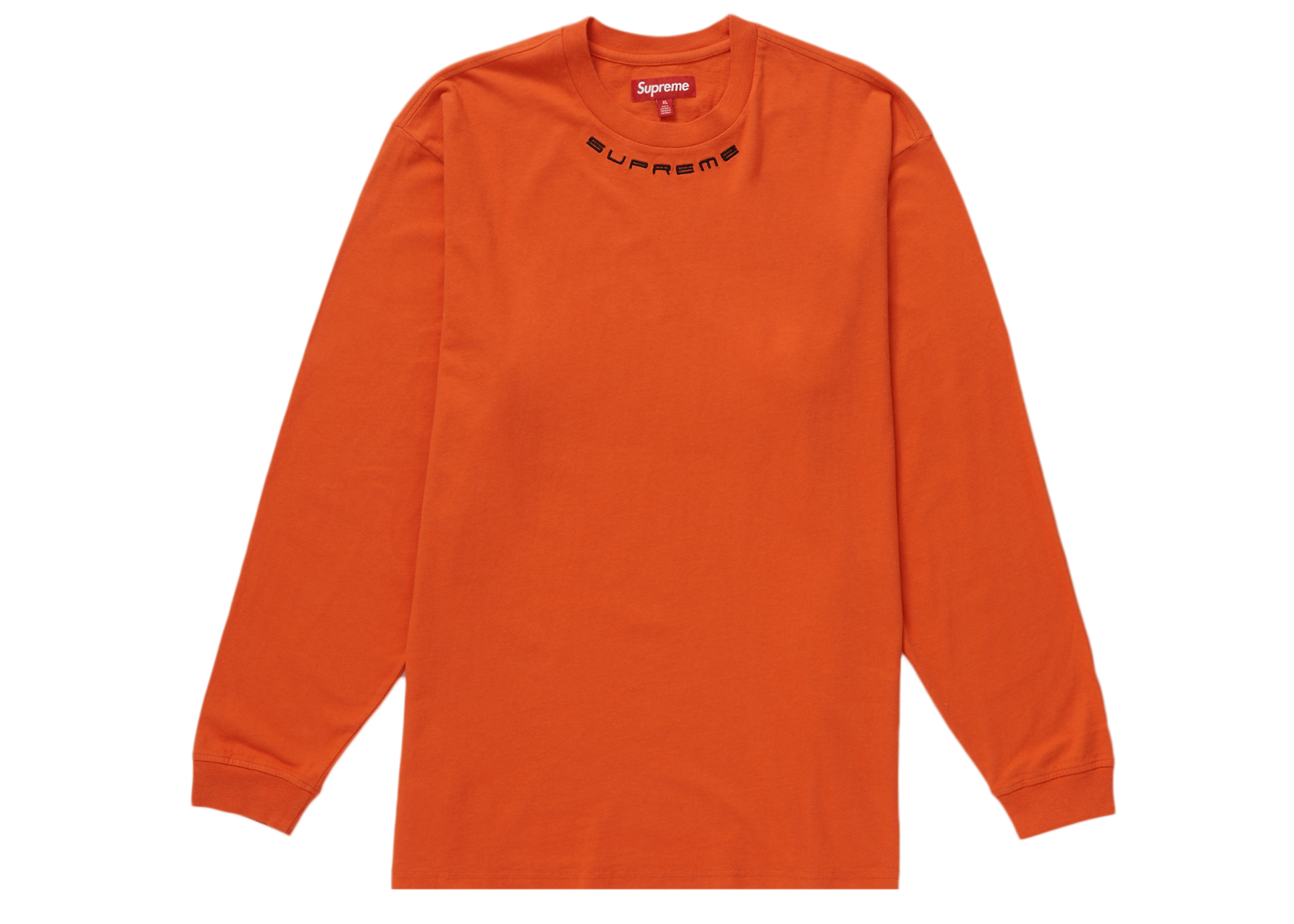 Supreme Collar Logo L/S Top Orange Men's - FW23 - US