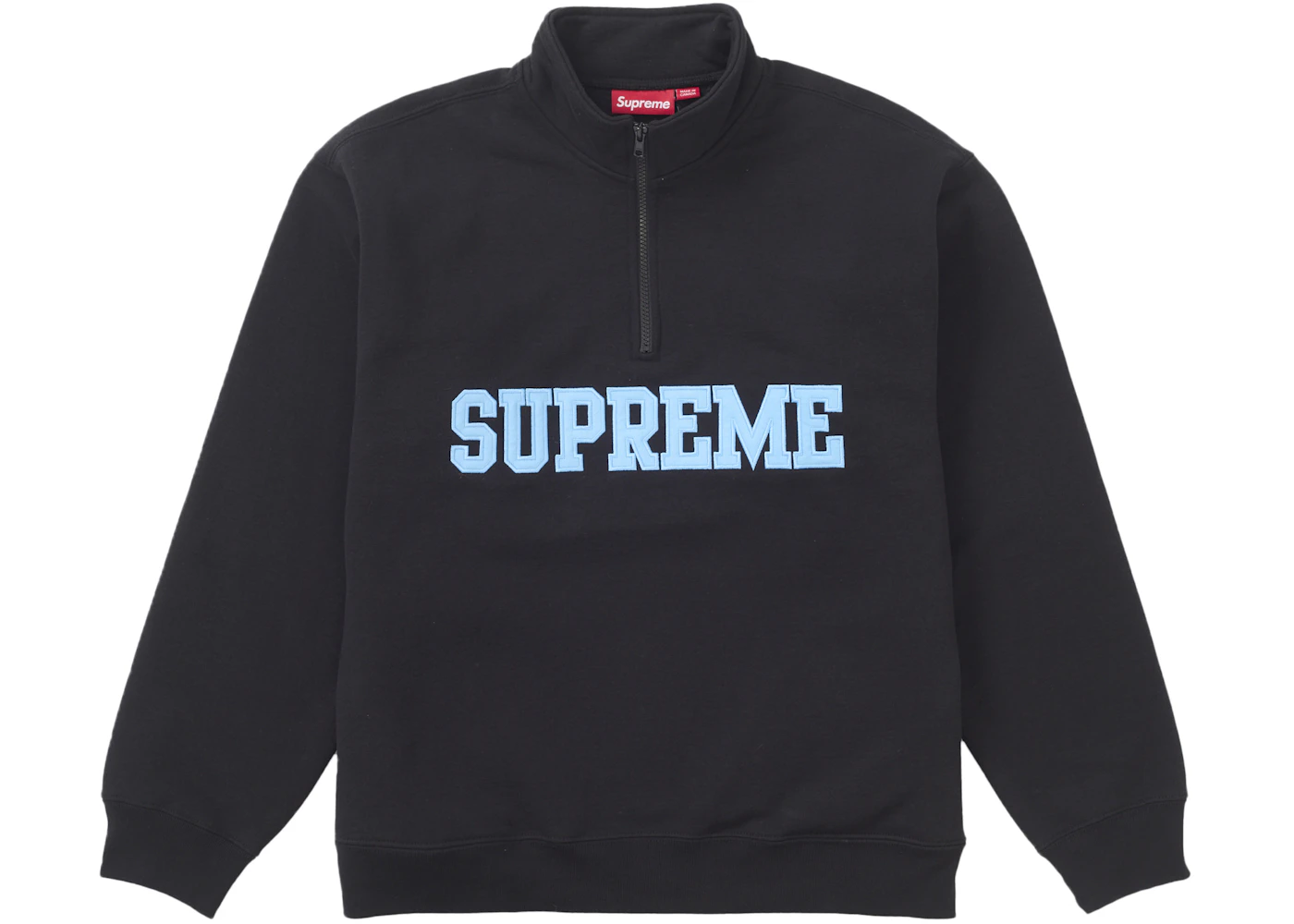 Supreme Collegiate Half Zip Pullover Black Men's FW24 US