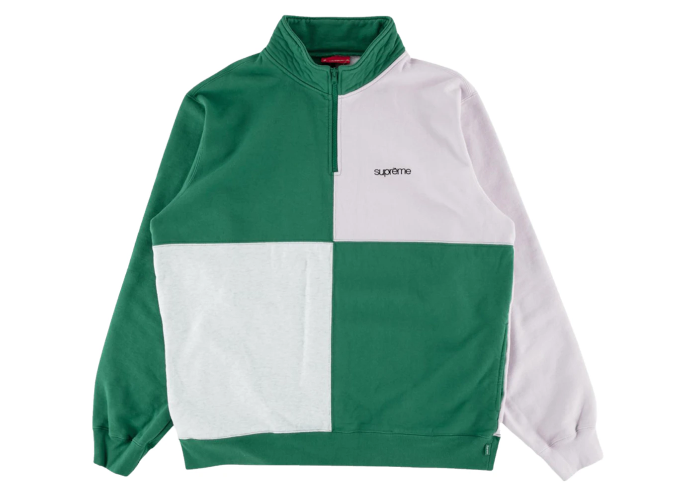 Supreme Color Blocked Half Zip Sweatshirt Light Pine Men s SS18 GB