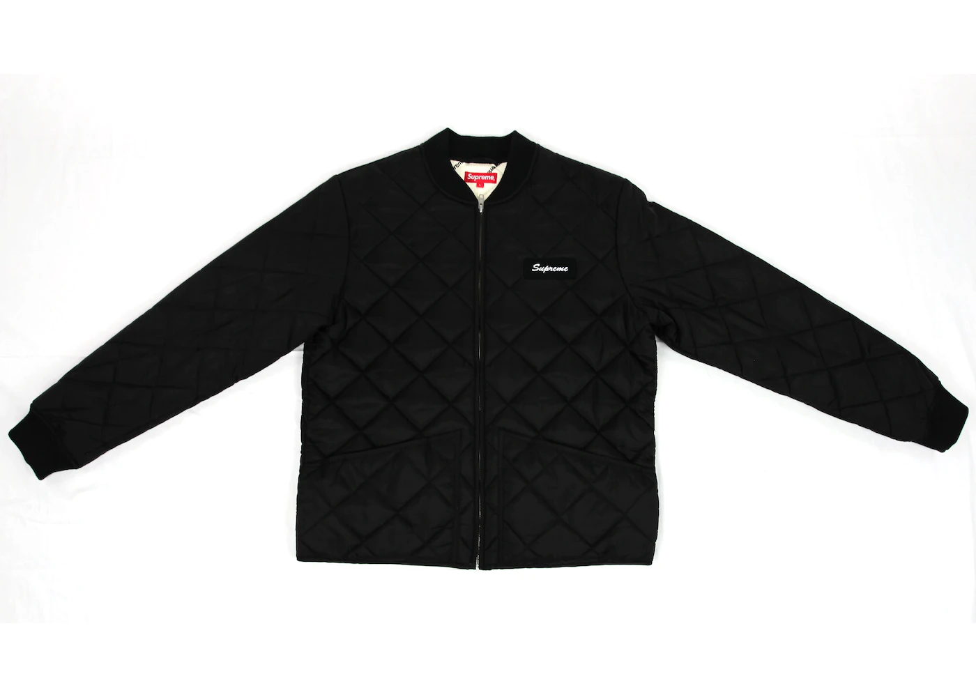 Supreme Color Blocked Quilted Jacket Black