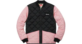 Supreme Color Blocked Quilted Jacket Pink