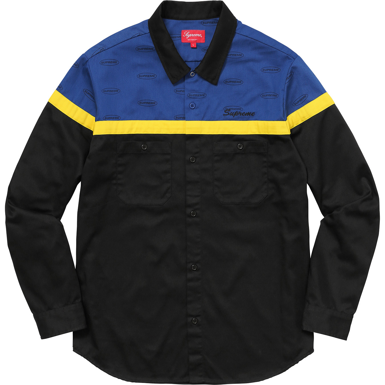 Supreme Color Blocked Work Shirt Black メンズ - FW17 - JP