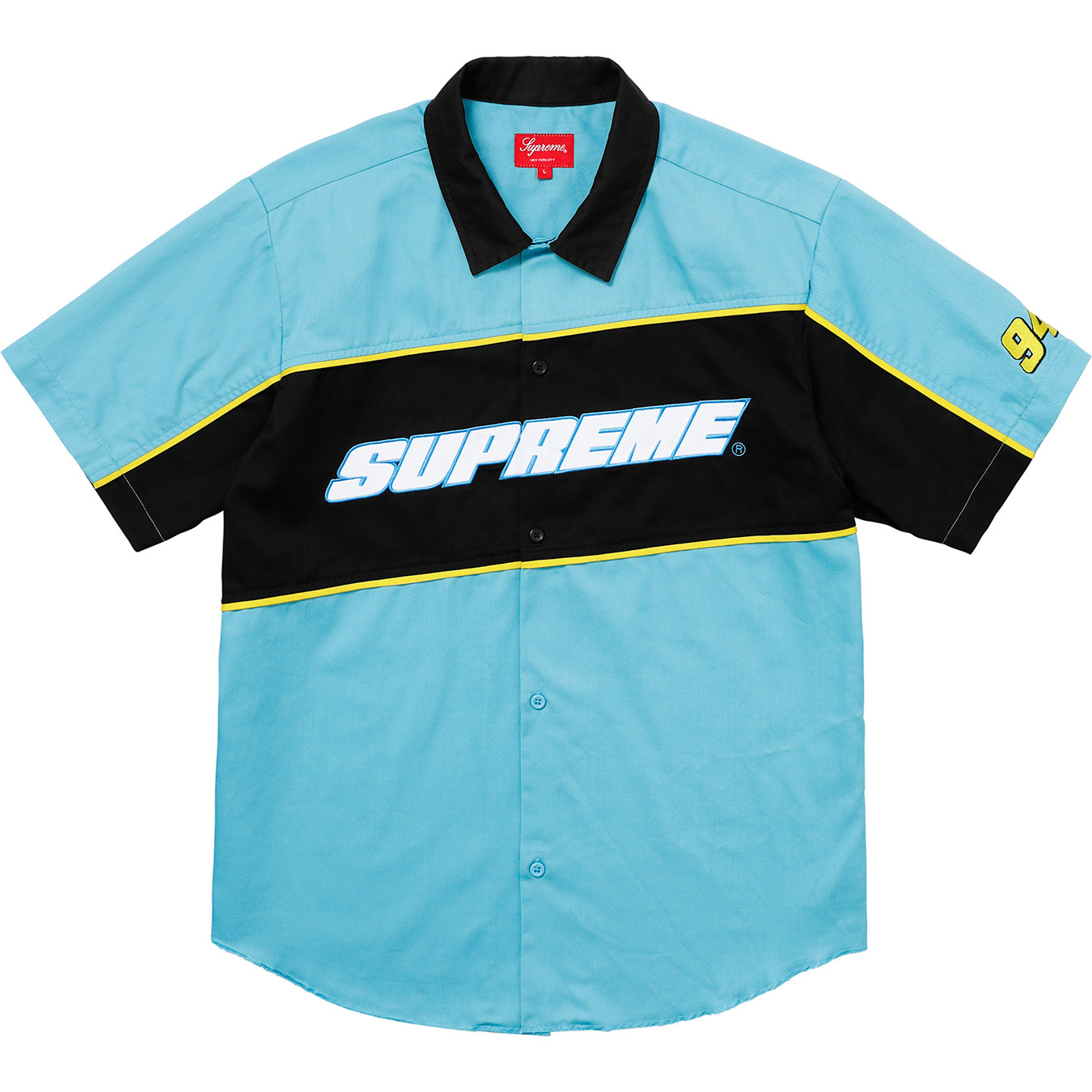Supreme Color Blocked Work Shirt (SS18) Bright Blue Men's - SS18 - US