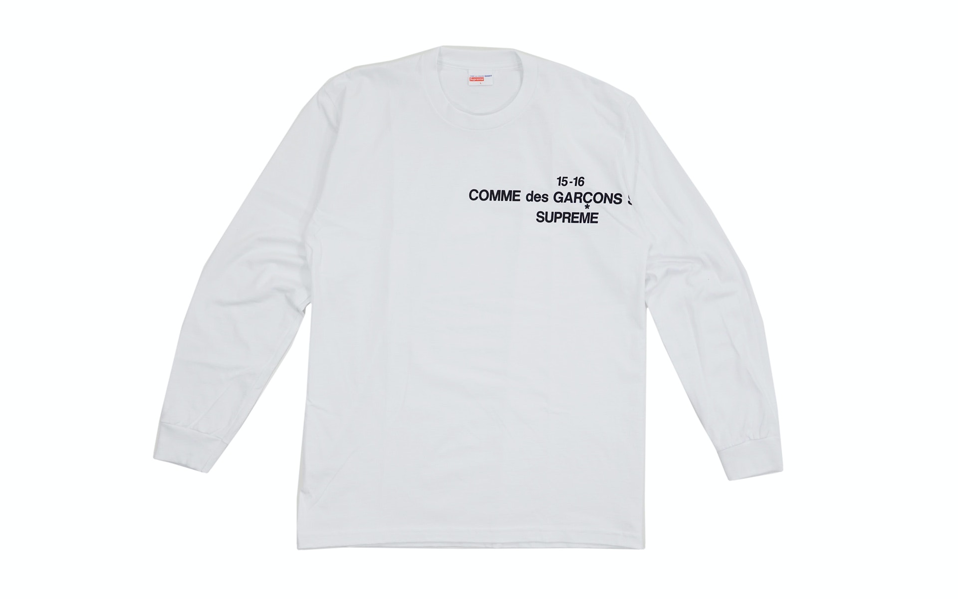 Supreme Comme Des Garcons Long Sleeve Tee White - FW15