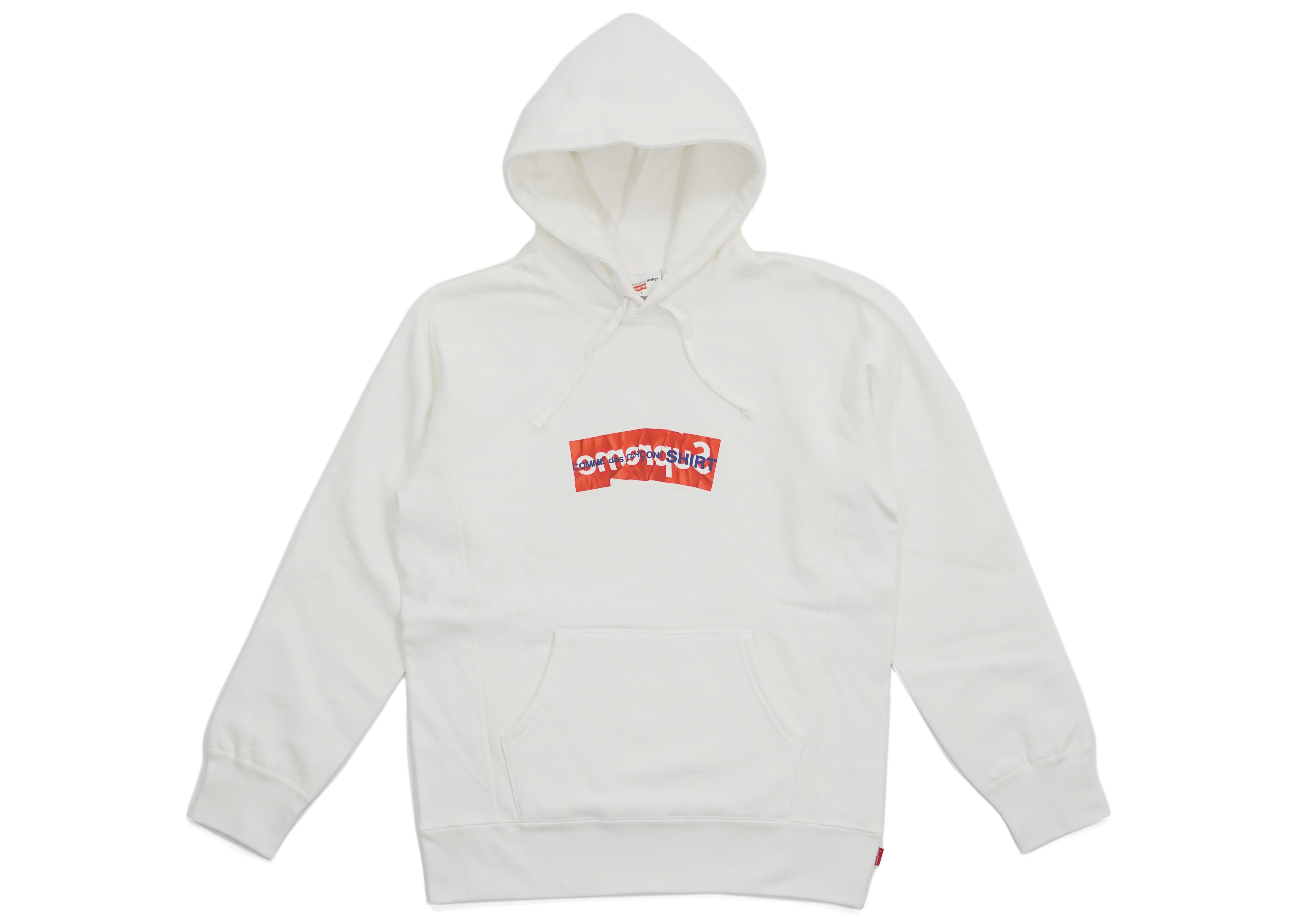 Supreme Comme Des Garcons SHIRT Box Logo Hooded Sweatshirt White ...
