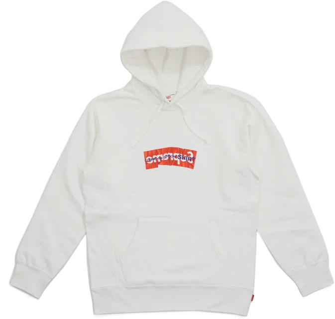 Comme Des Garcons SHIRT Box Logo Hooded Sweatshirt White - SS17 - ES
