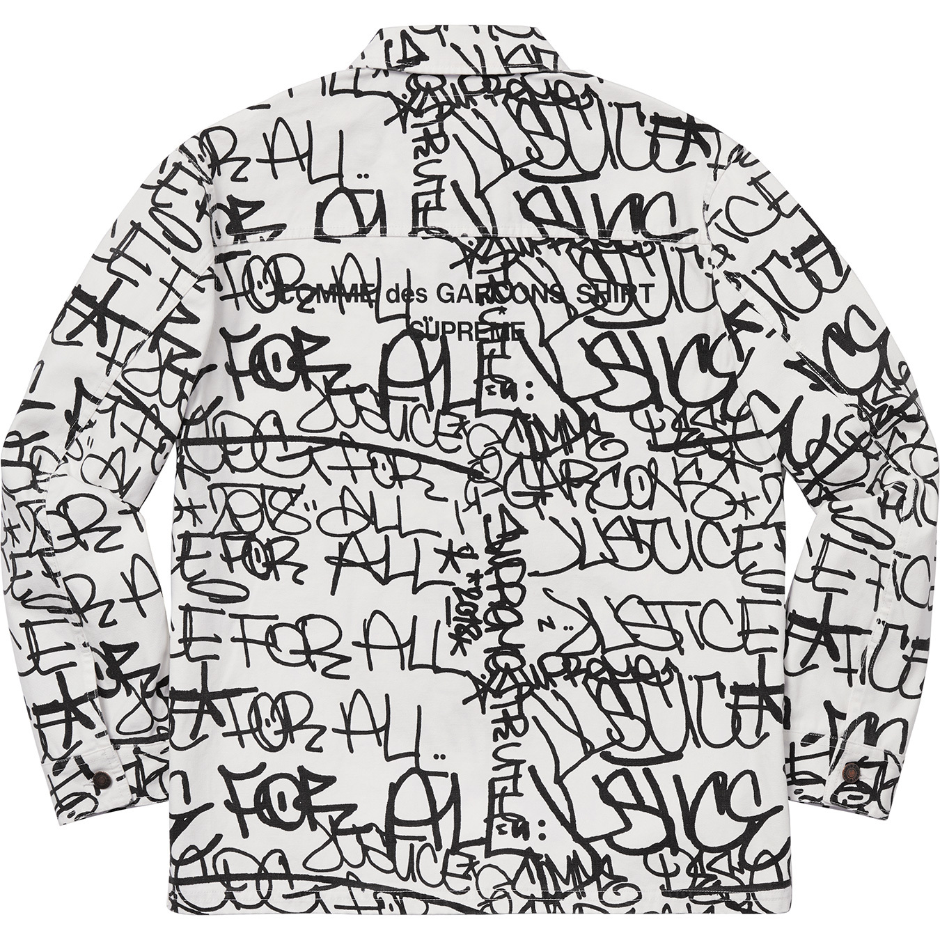 Supreme Comme des Garcons SHIRT Printed Canvas Chore Coat White