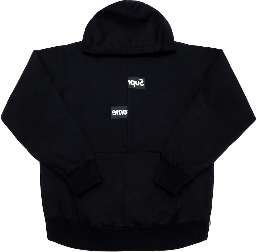 Supreme Comme Des Garcons Shirt Split Box Logo Hooded Sweatshirt Black -  Fw18 Men'S - Us