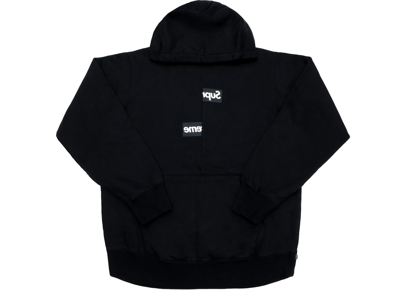 Supreme Comme Des Garcons Shirt Split Box Logo Hooded Sweatshirt Black Fw18 Supreme Comme Des Garcons Shirt Split Box Logo Hooded Sweatshirt Black Fw18