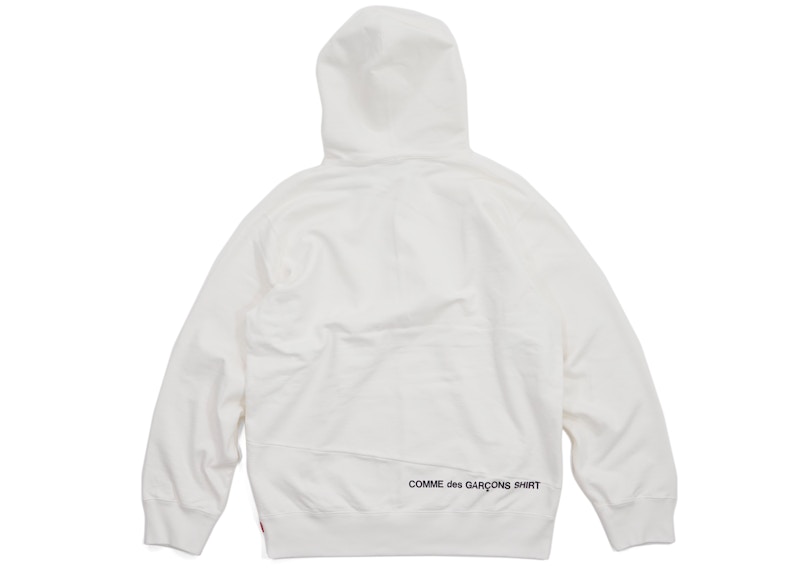 Supreme Comme des Garcons SHIRT Split Box Logo Hooded Sweatshirt White