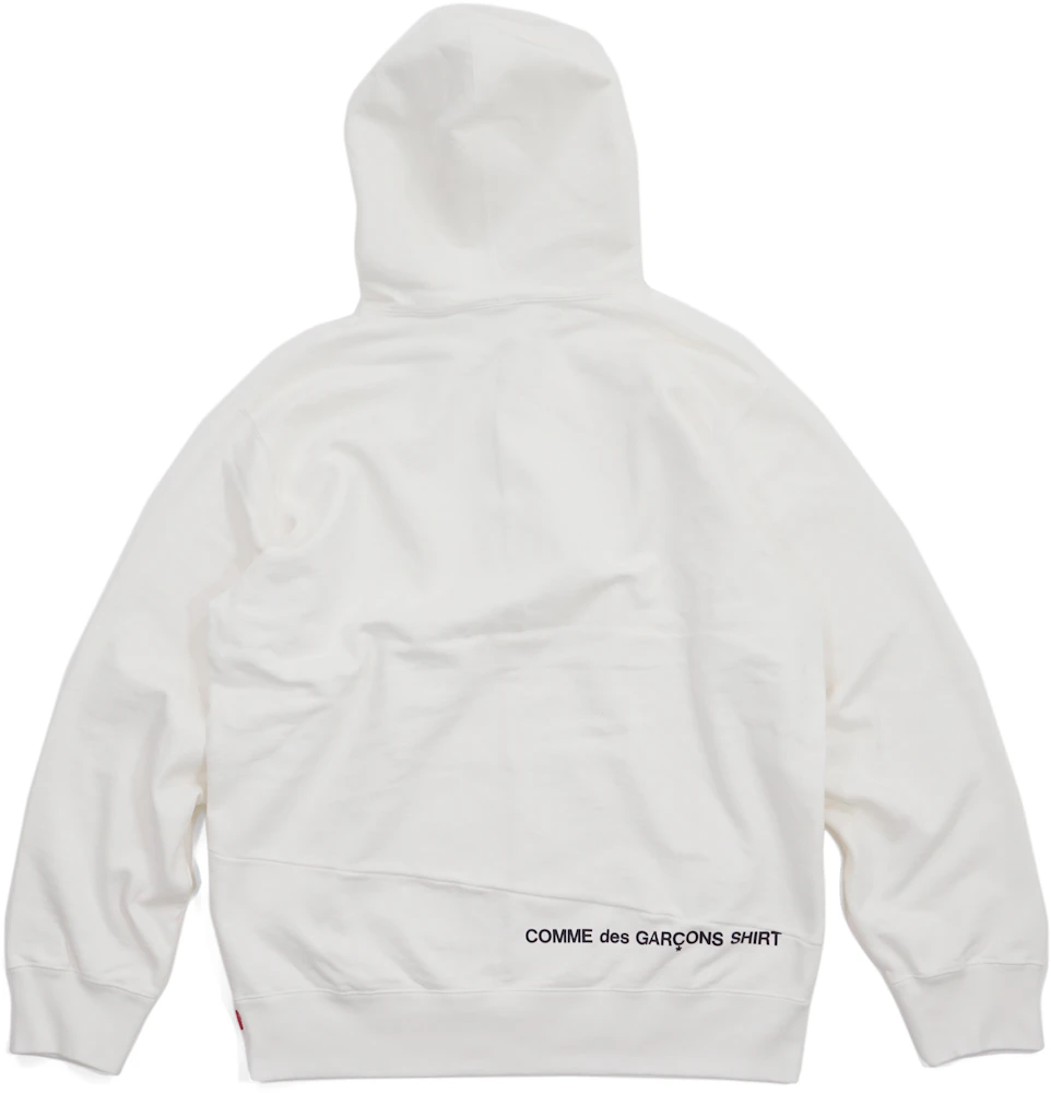 Supreme Comme des Garcons SHIRT Split Box Logo Hooded Sweatshirt White ...