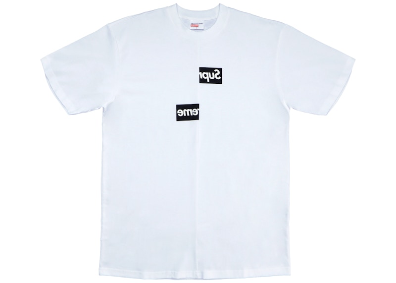 supreme CDG split box logo Tシャツ Mサイズ 白-