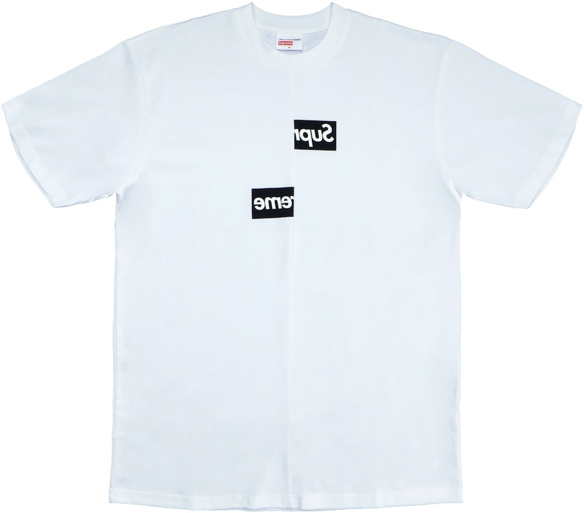 Supreme Comme Des Garcons Shirt Split Box Logo Tee White Fw18
