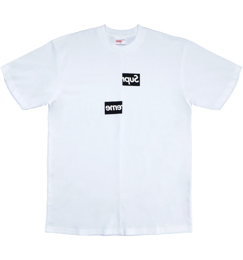Supreme Comme des Garcons SHIRT Split Box Logo Tee White Men's