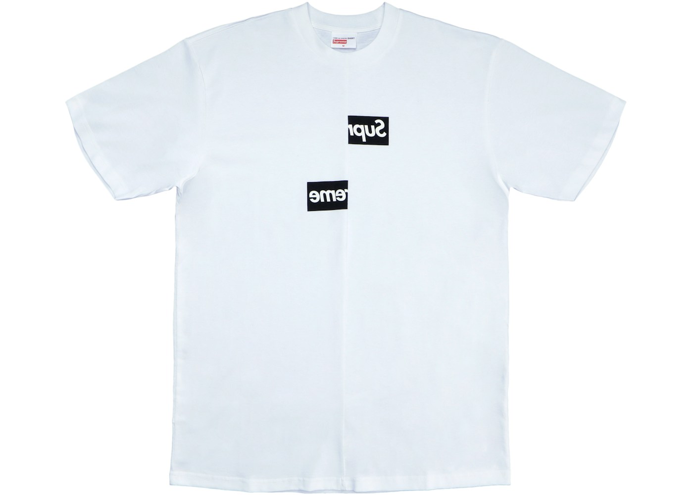 Supreme Comme Des Garcons Shirt Split Box Logo Tee White Fw18 Supreme Comme Des Garcons Shirt Split Box Logo Tee White Fw18