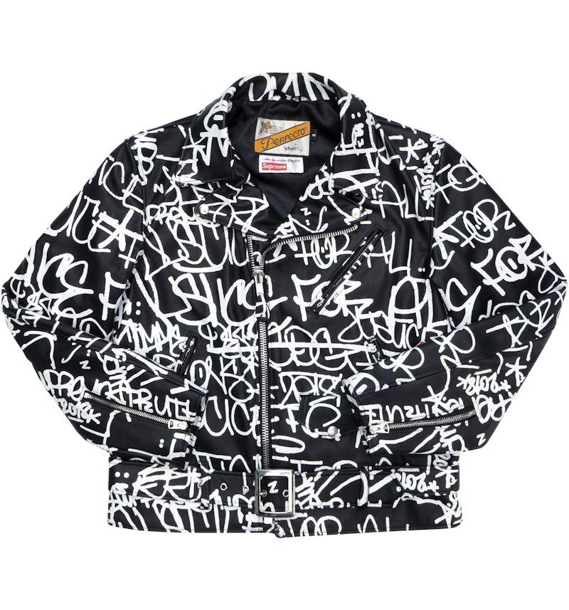 Supreme Comme des Garcons SHIRT Schott Painted Perfecto Leather